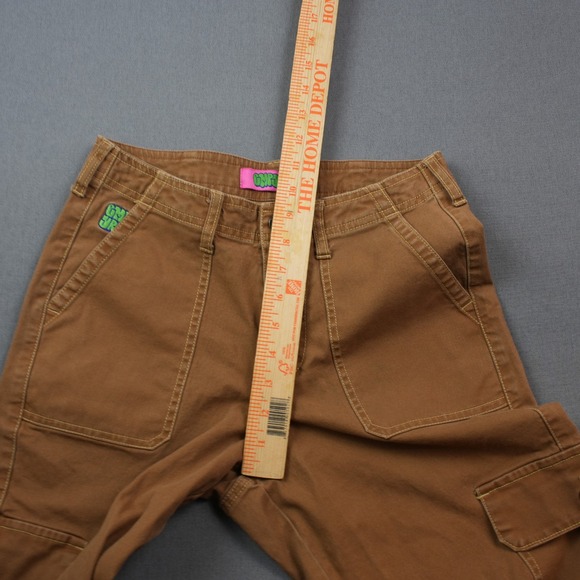 Empyre Canvas Brown Cargo Pants Women's 1 Pocket Utility Trousers Khaki Workwear - Picture 8 of 9